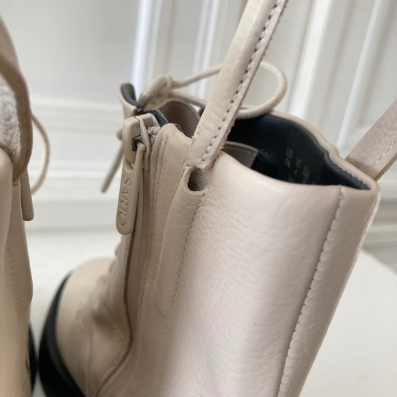 Sarto Anthropologie Ellera Ivory Leather Chelsea Boots Sz 7 - Picture 10 of 13